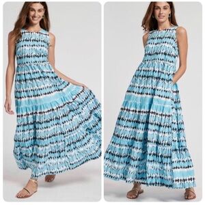 Tyler Boe Blue and White Maxi Dress